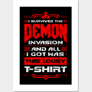 I survived the Demon Invasion - Vintage Lousy T-Shirt Posters and Art